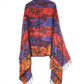 Blanket Scarf / Shawl / Throw - Red Orange Blue and Purple Indian Flower