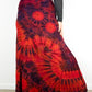 Soft Stretch Tie Dye Maxi Skirt - Red and Purple