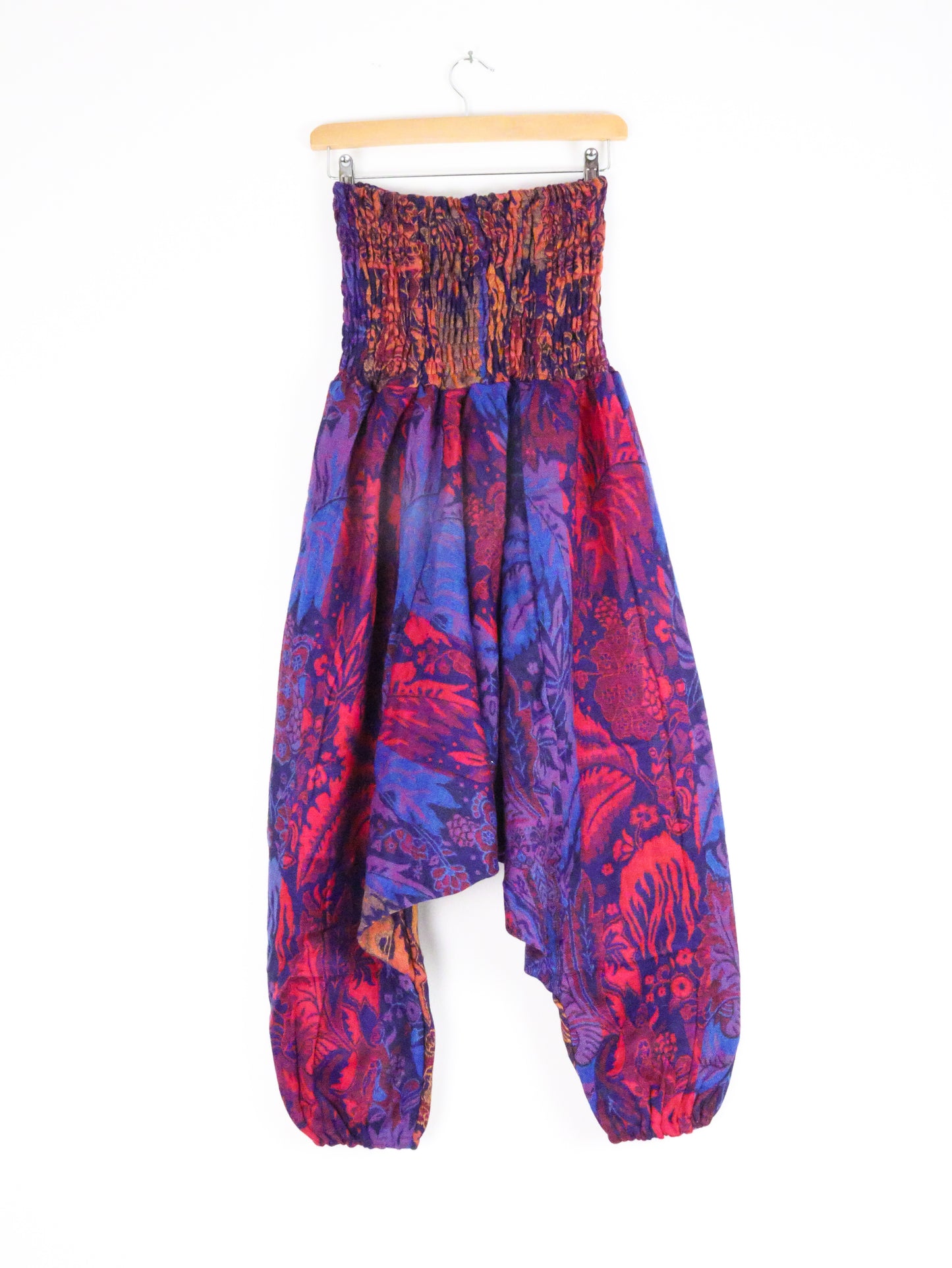 Harem Blanket Trousers - Purple and Orange Indian Flowers