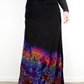 Soft Stretch Tie Dye Maxi Skirt - Black and Half Blueberry - Extra Long Length