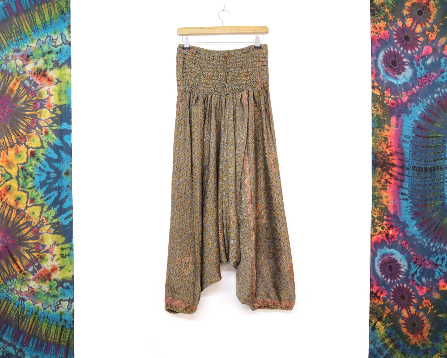 Recycled Sari Harem Pants - Gold