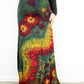 Soft Stretch Tie Dye Maxi Skirt - Moss Green