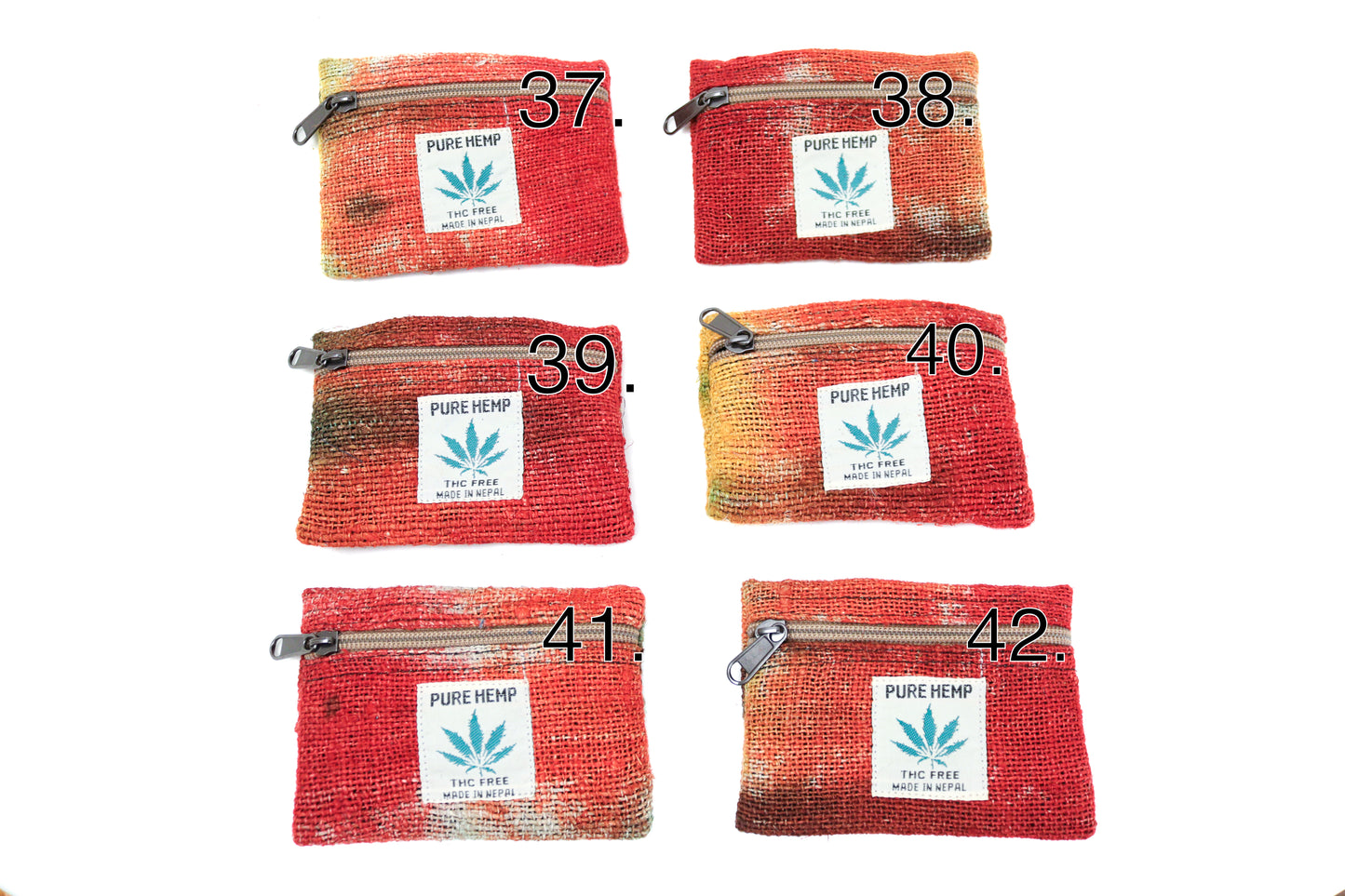 Tie-Dye Hemp Purse - Red Orange