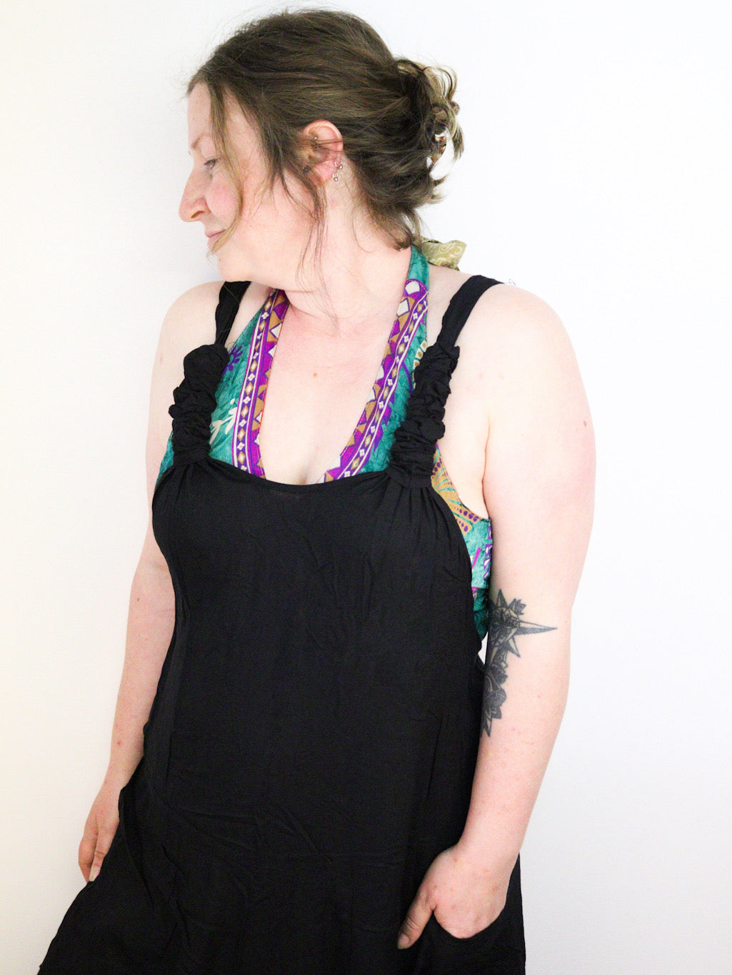 Reversible Cropped Halter Top Recycled Sari Silk