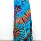 XL Soft Stretch Tie Dye Maxi Skirt - Aqua Blue Rainbow