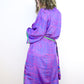 Kimono Style Silk Robe Recycled Sari Dressing Gown - Purple