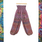 Recycled Sari Fabric Loose Fit Trousers - Red and Blue