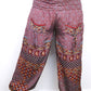 Recycled Sari Fabric Loose Fit Trousers - Red and Blue