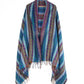 Blanket Scarf / Shawl / Throw - Green and Blue Paisley Stripe