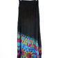 Soft Stretch Tie Dye Maxi Skirt - Black and Half Aqua Blue