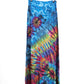 Soft Stretch Tie Dye Maxi Skirt - Aqua Blue Rainbow - Extra Long Length