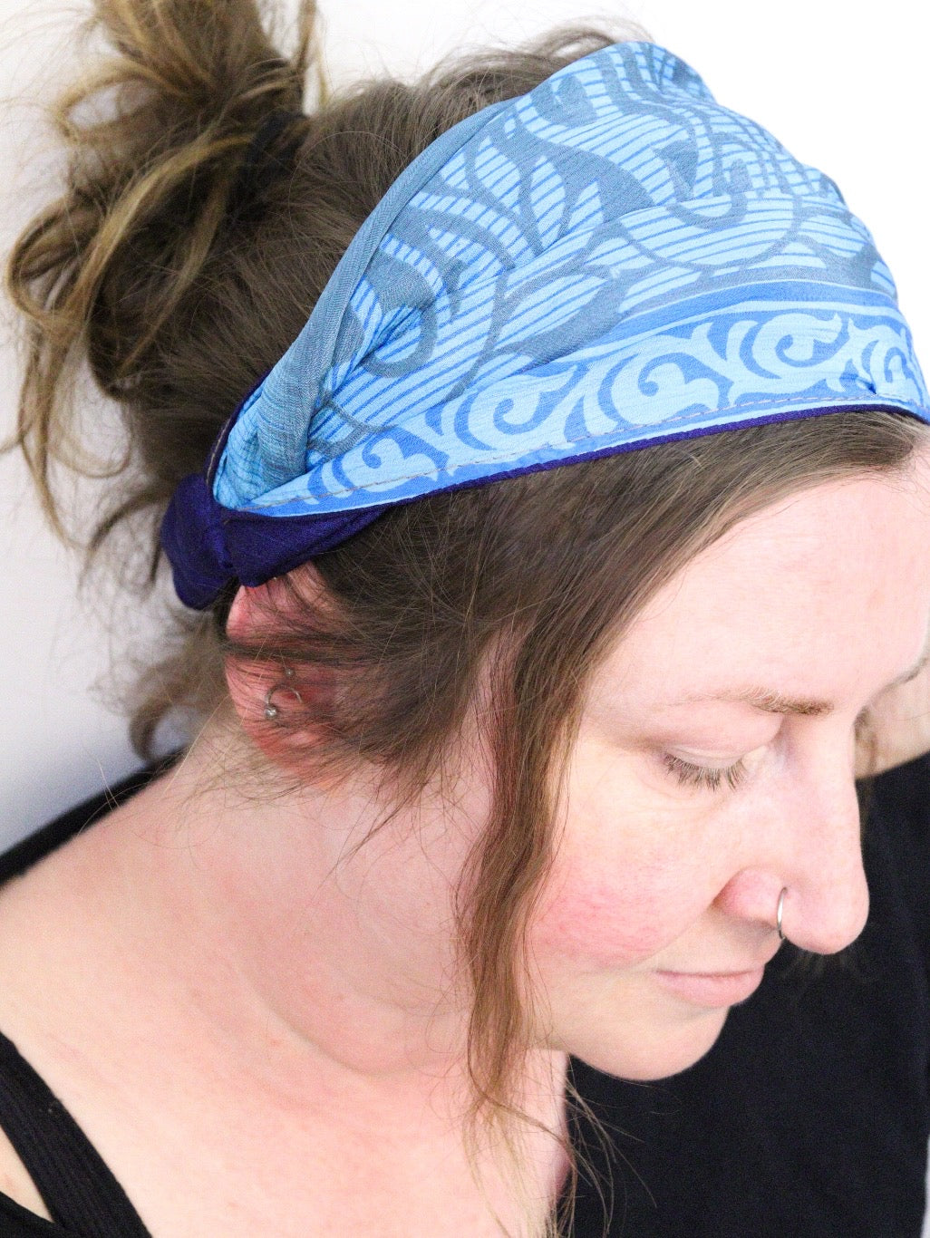 Recycled Sari Silk Headband - Reversible