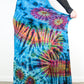 XL Soft Stretch Tie Dye Maxi Skirt - Aqua Blue Rainbow