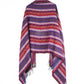 Blanket Scarf / Shawl / Throw - Pink and Blue Paisley Stripe