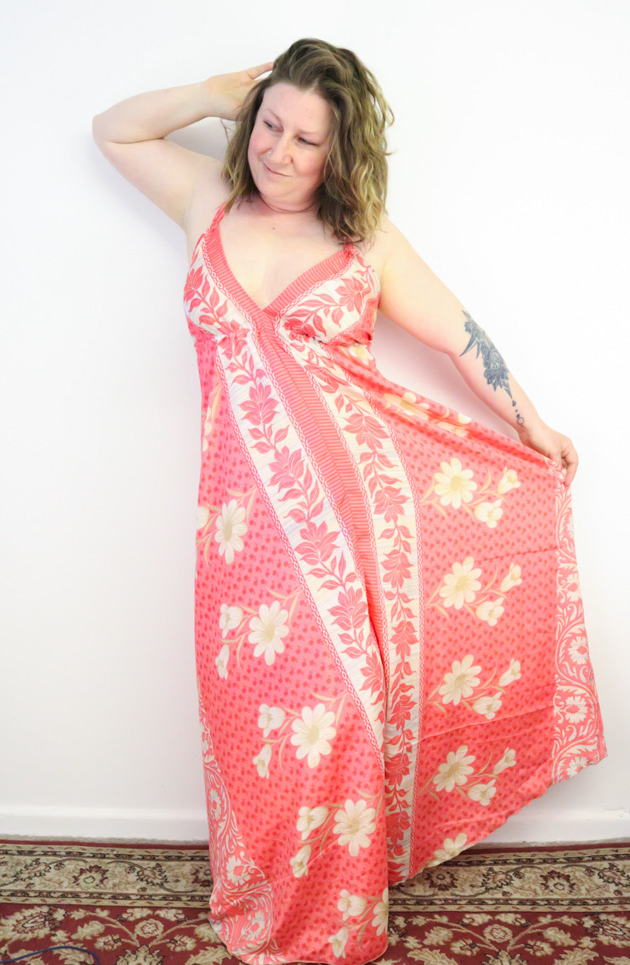 Recycled Sari Dress - Pink