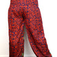 Recycled Sari Fabric Loose Fit Trousers - Red