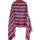 Blanket Scarf / Shawl / Throw - Red and Blue Paisley Stripe