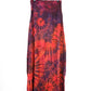 Soft Stretch Tie Dye Maxi Skirt - Red and Purple