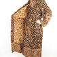 Blanket Kimono Robe Boho Dressing Gown - Black and Gold