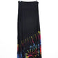 Soft Stretch Tie Dye Maxi Skirt - Black and Half Rainbow