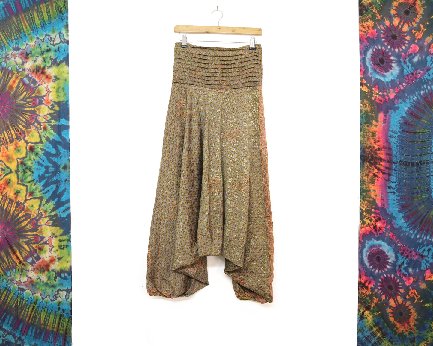 Recycled Sari Harem Pants - Gold