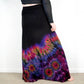 Soft Stretch Tie Dye Maxi Skirt - Black and Half Blueberry - Extra Long Length