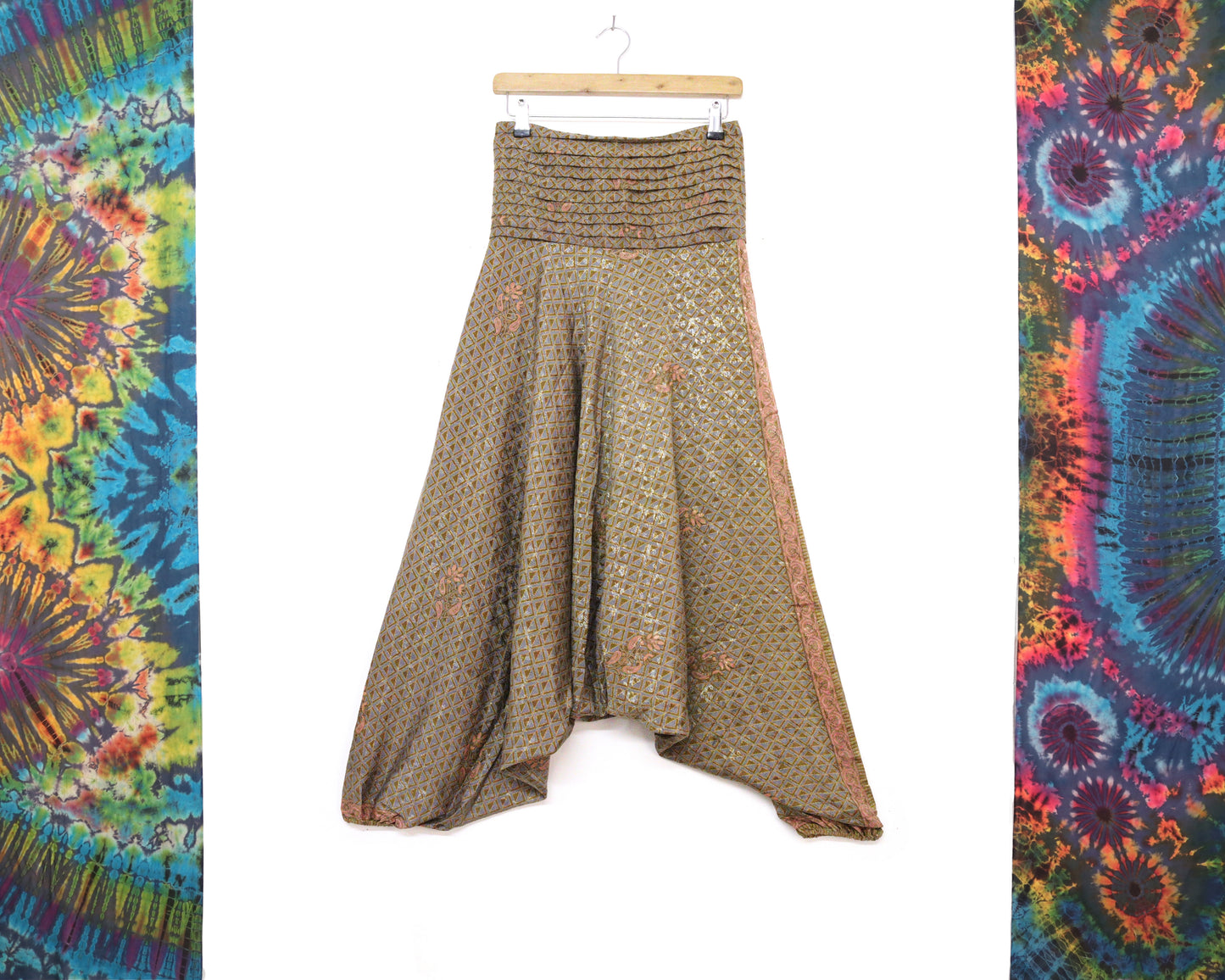 Recycled Sari Harem Pants - Gold