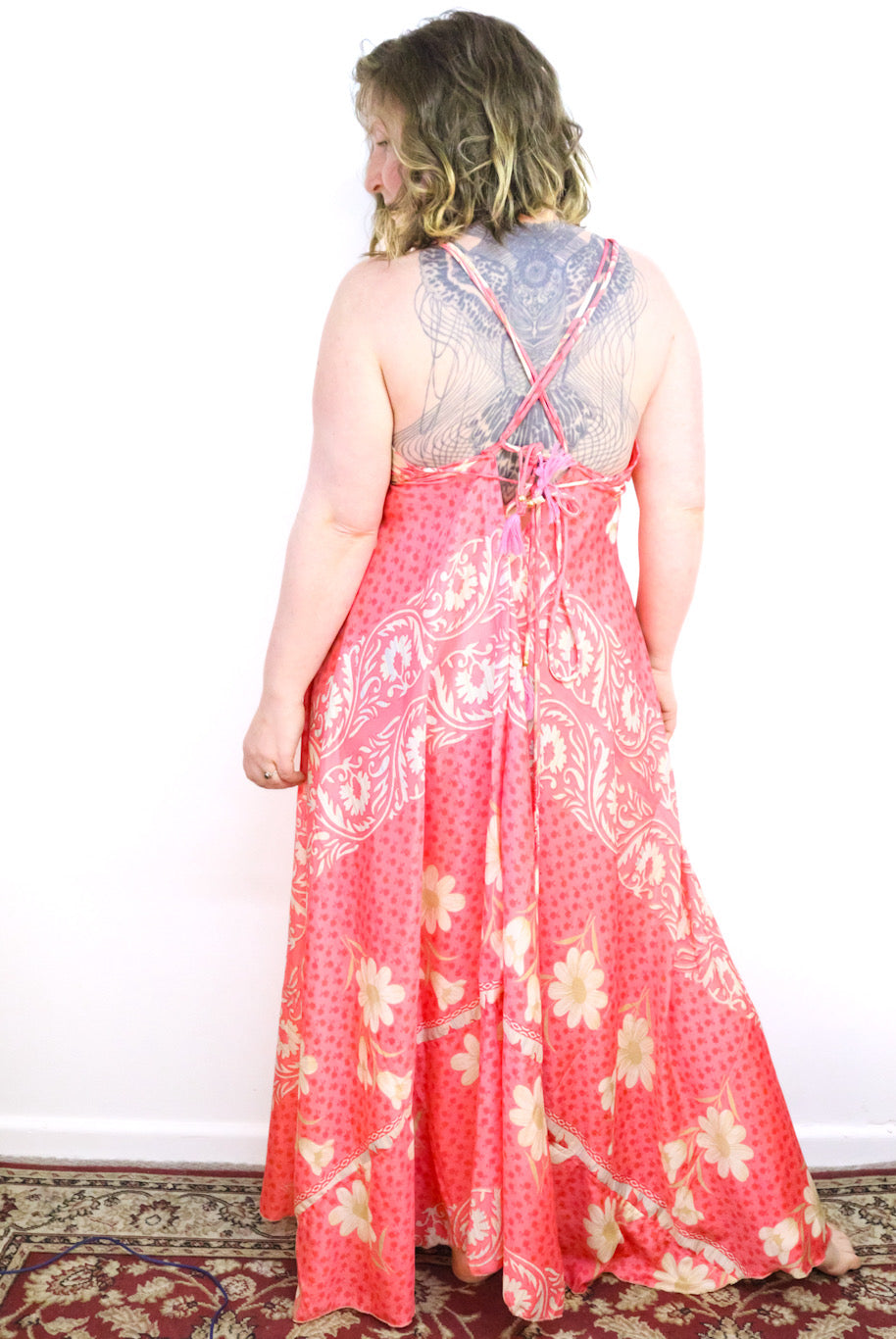 Recycled Sari Dress - Pink