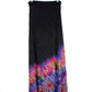 Soft Stretch Tie Dye Maxi Skirt - Black and Half Blueberry - Extra Long Length