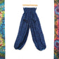 Recycled Sari Fabric Loose Fit Trousers - Blue