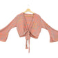 Recycled Sari Cropped Kimono Cardigan Wrap - Dusty Pink