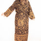 Blanket Kimono Robe Boho Dressing Gown - Black and Gold