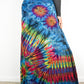 Soft Stretch Tie Dye Maxi Skirt - Aqua Blue Rainbow - Extra Long Length