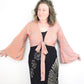 Recycled Sari Cropped Kimono Cardigan Wrap - Dusty Pink