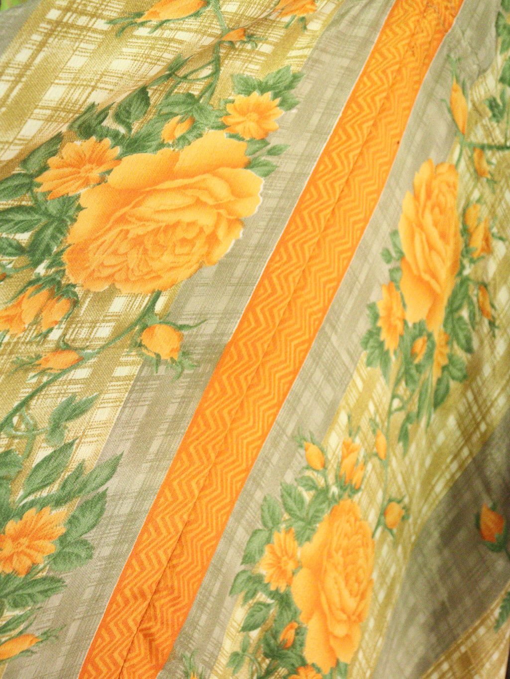 Recycled Sari Dress - Orange Flowers