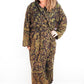 Blanket Kimono Robe Boho Dressing Gown - Black Green and Gold