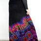 Soft Stretch Tie Dye Maxi Skirt - Black and Half Blueberry - Extra Long Length