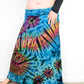 XL Soft Stretch Tie Dye Maxi Skirt - Aqua Blue Rainbow