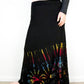 Soft Stretch Tie Dye Maxi Skirt - Black and Half Rainbow