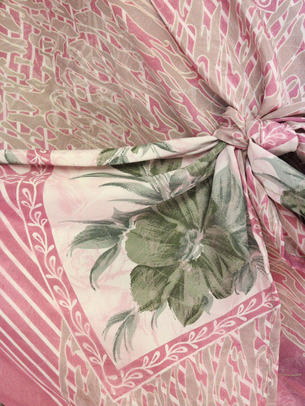 Recycled Sari Cropped Kimono Cardigan Wrap - Pink Flowers