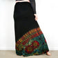 Soft Stretch Tie Dye Maxi Skirt - Black and Half Moss Green