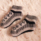 Fleece Lined Slipper Socks Ankle Length Adult Booties - Grey Unisex