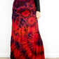 Soft Stretch Tie Dye Maxi Skirt - Red and Purple