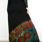 Soft Stretch Tie Dye Maxi Skirt - Black and Half Moss Green