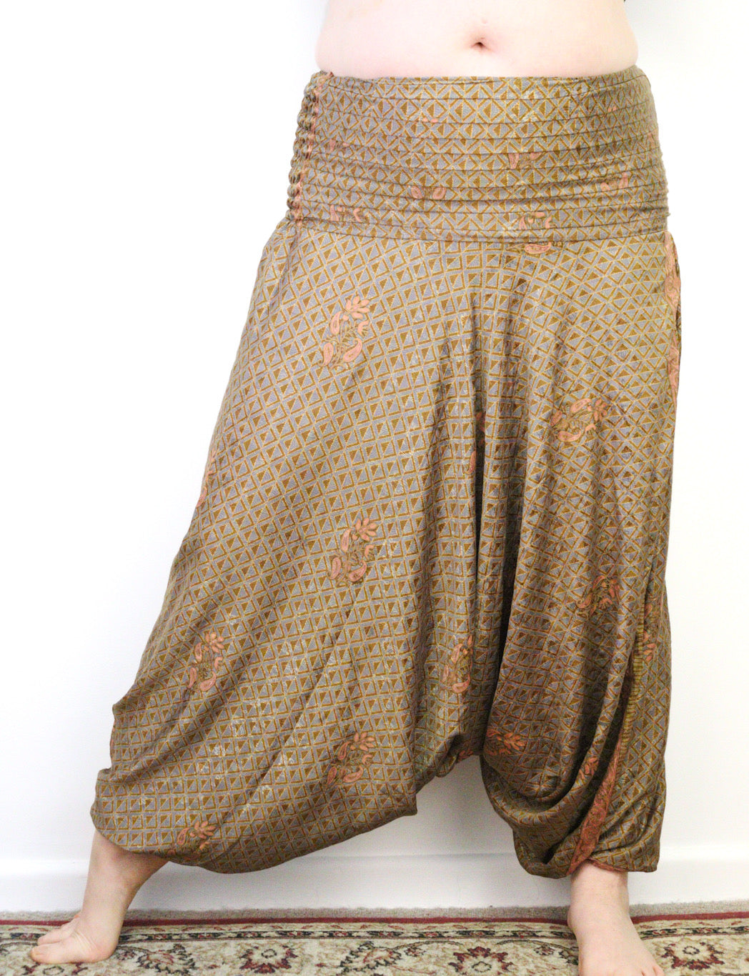 Recycled Sari Harem Pants - Gold