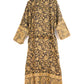 Blanket Kimono Robe Boho Dressing Gown - Black and Gold