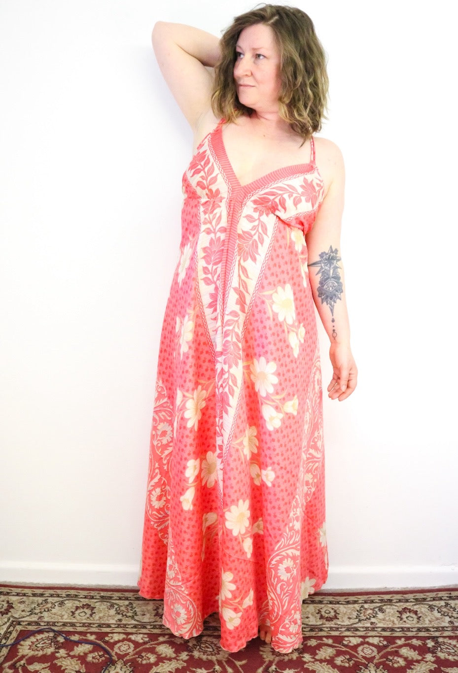 Recycled Sari Dress - Pink