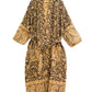 Blanket Kimono Robe Boho Dressing Gown - Black and Gold