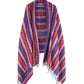 Blanket Scarf / Shawl / Throw - Pink and Blue Paisley Stripe