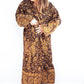 Blanket Kimono Robe Boho Dressing Gown - Black and Gold